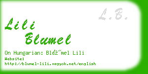 lili blumel business card